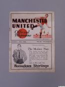Manchester United v. Notts County, League match programme, November 5th 1932
