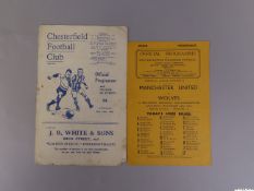 Chesterfield v. Manchester United, North War Cup semi-final programme, 12th May 1945