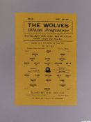 Wolverhampton wanderers v. Manchester United, League Cup, programme, 1942