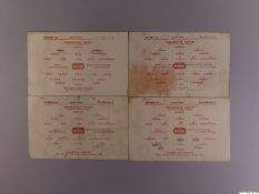 Four Manchester United FL North single-sheet match programmes, 1945-46