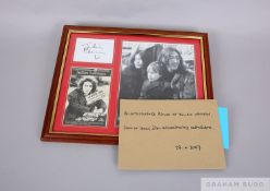 A framed and mounted black and white photographic print montage of Julian and John Lennon