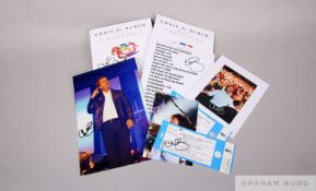 A selection of Chris De Burgh tour ephemera and merchandise
