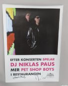 A large signed Pet Shop Boys colour promotional poster