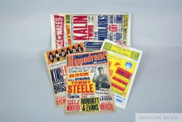 Thirteen original Theatre colour promotion poster cards from the late 1950s and early 1960s