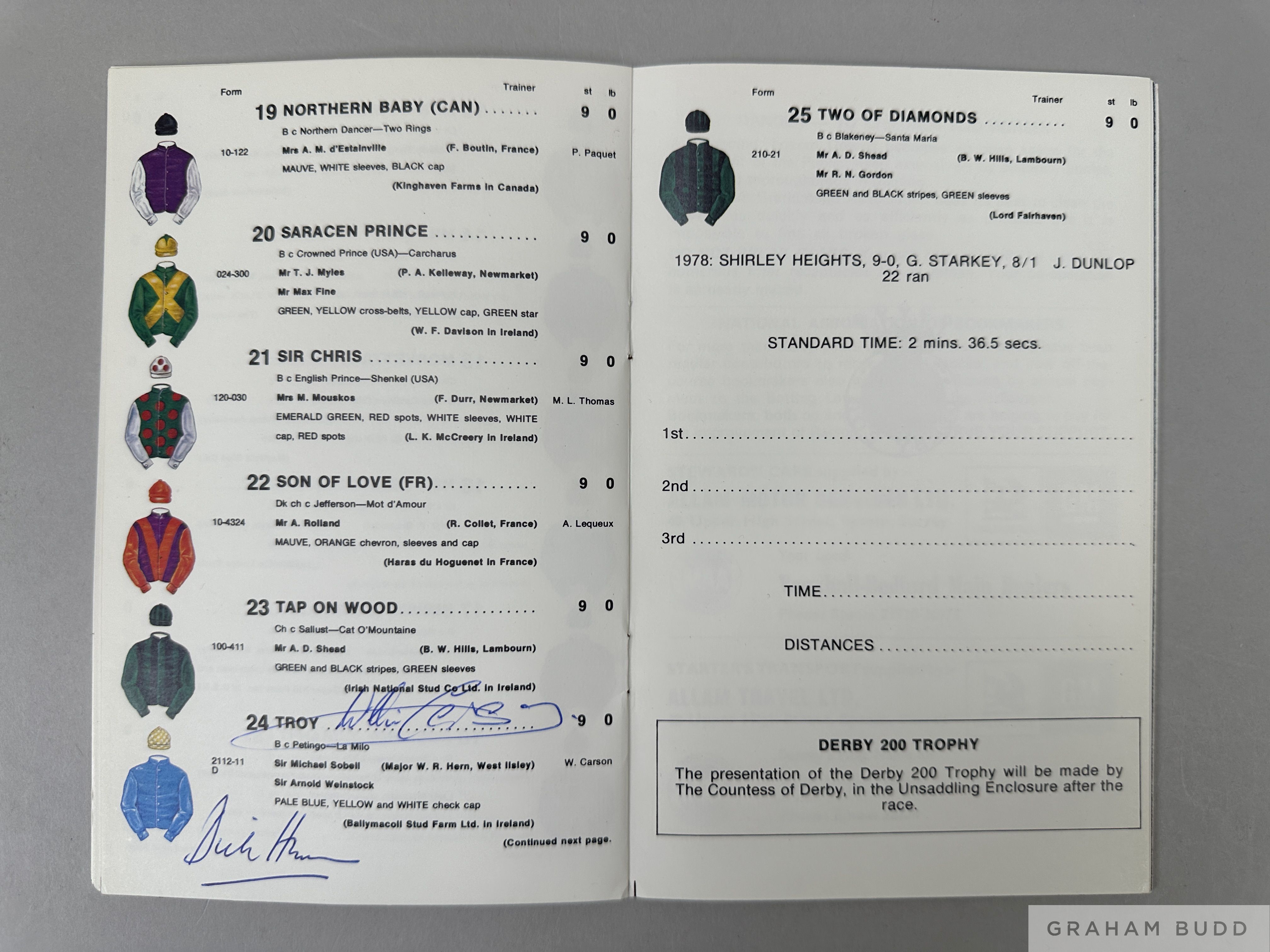 1979 200th Derby racecard