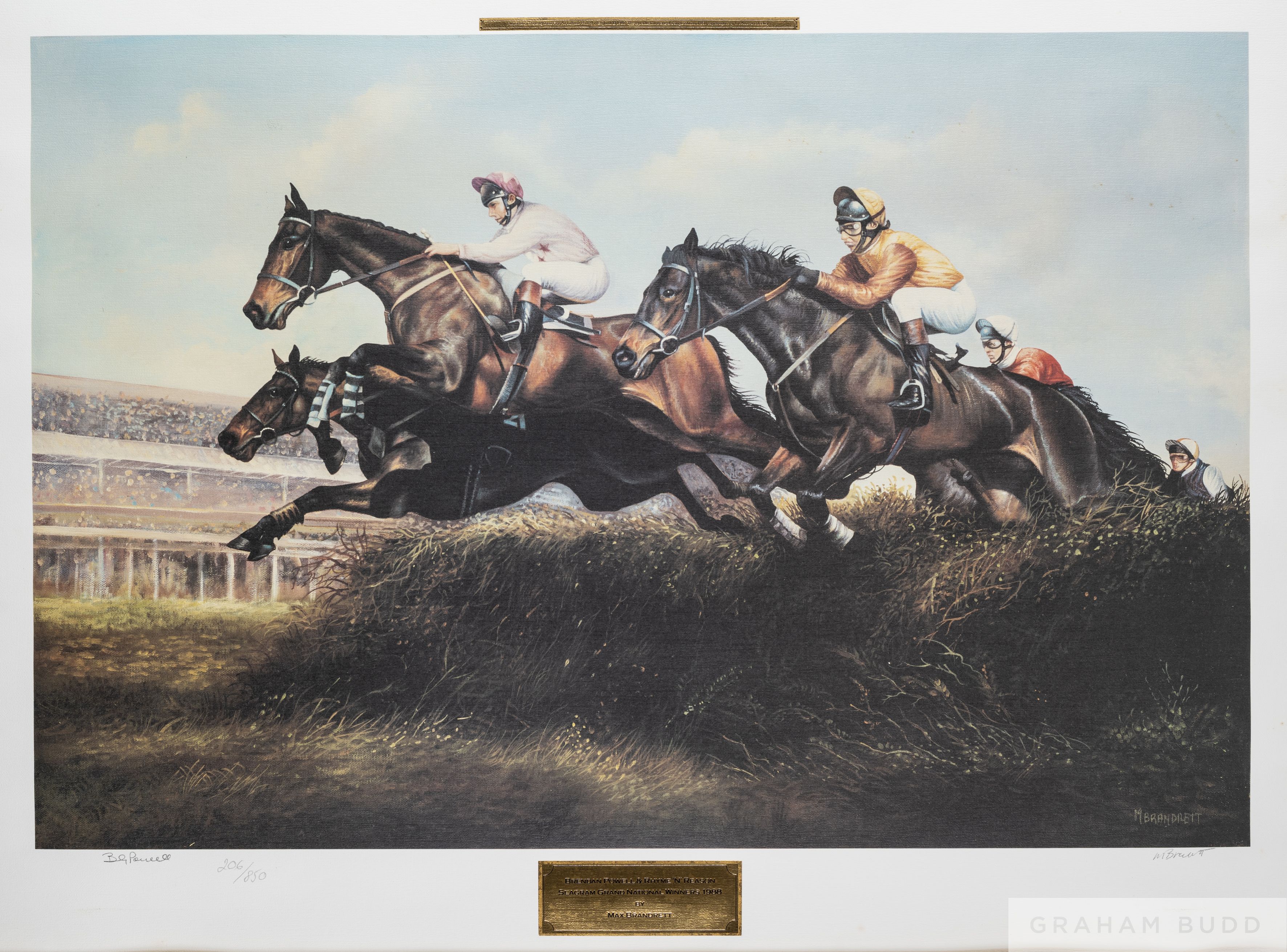 Limited edition prints signed by the Grand National winning jockeys Bob Champion & Brendan Powell
