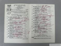 Grundy and the 1975 Derby: a racecard fully-signed