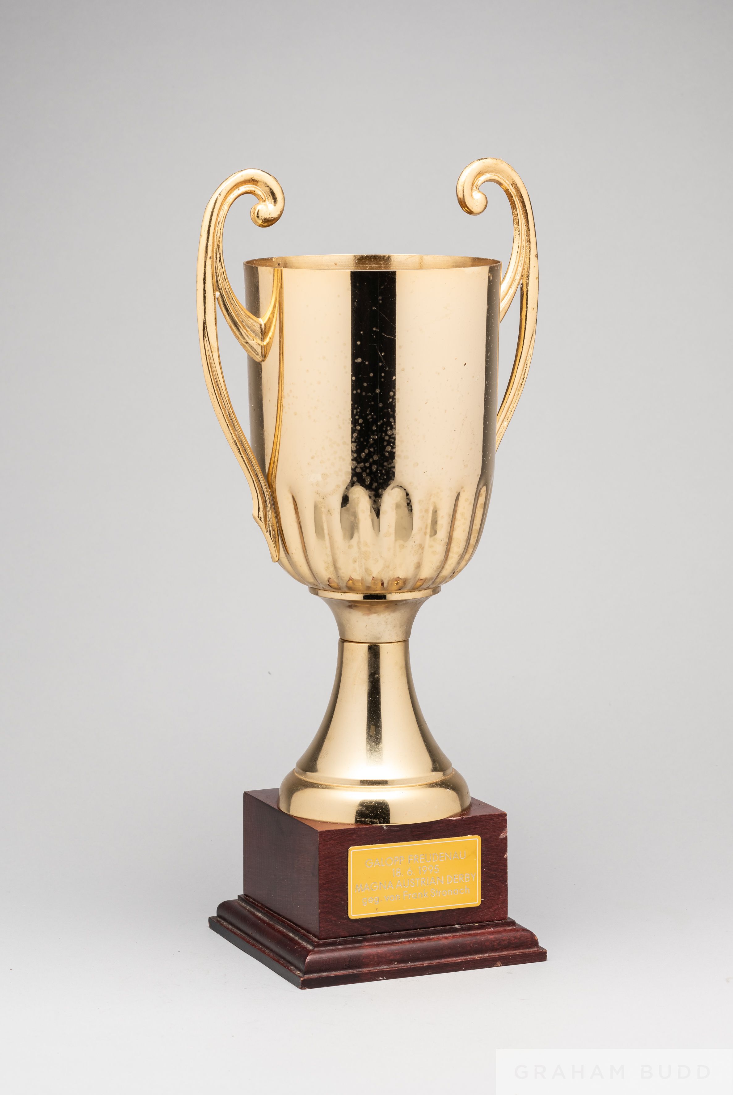 Two winning jockey’s trophies presented to Pat Eddery for victories in continental Europe, i) on