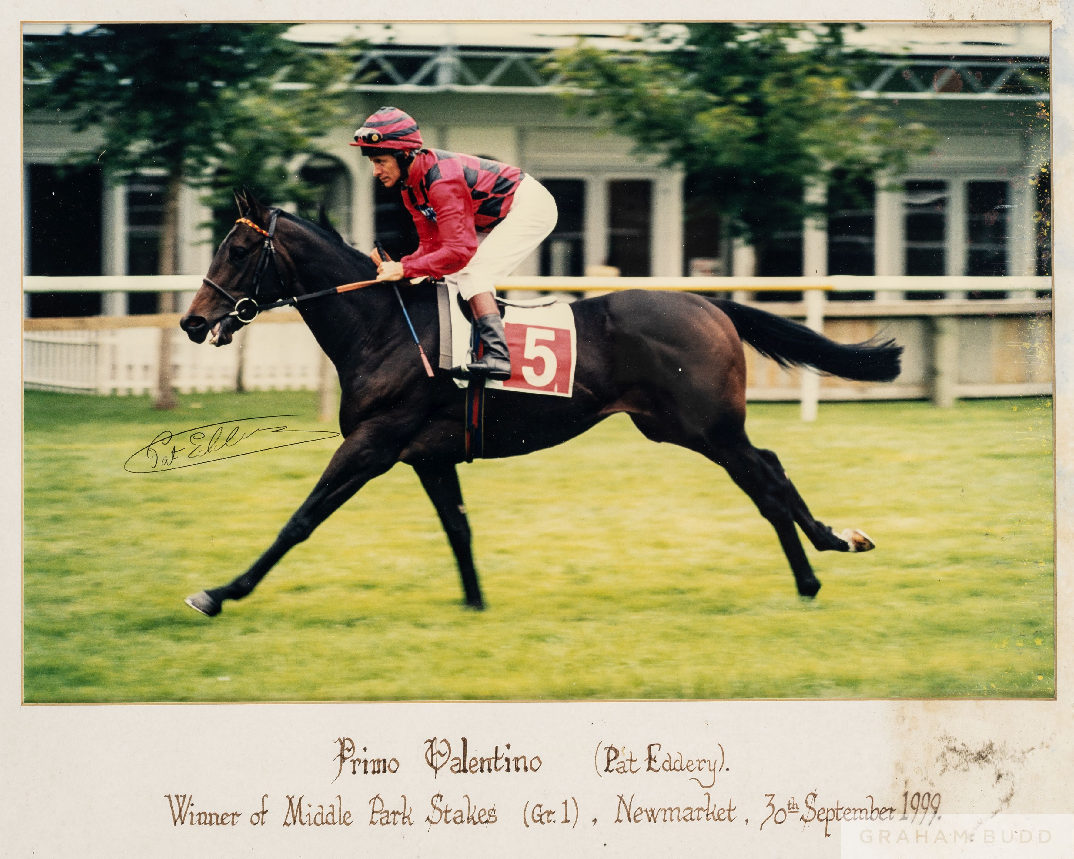 From the Pat Eddery Collection: a trio of framed photographs of big race victories, i) Polygamy - Image 3 of 3
