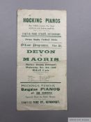 Rare Devon v Maoris rugby programme, 3rd November 1926