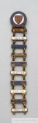 Gilt-metal and enamel Colchester United Supporters Club lapel badge