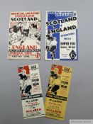 Four Scotland v. England International match programmes 1940s