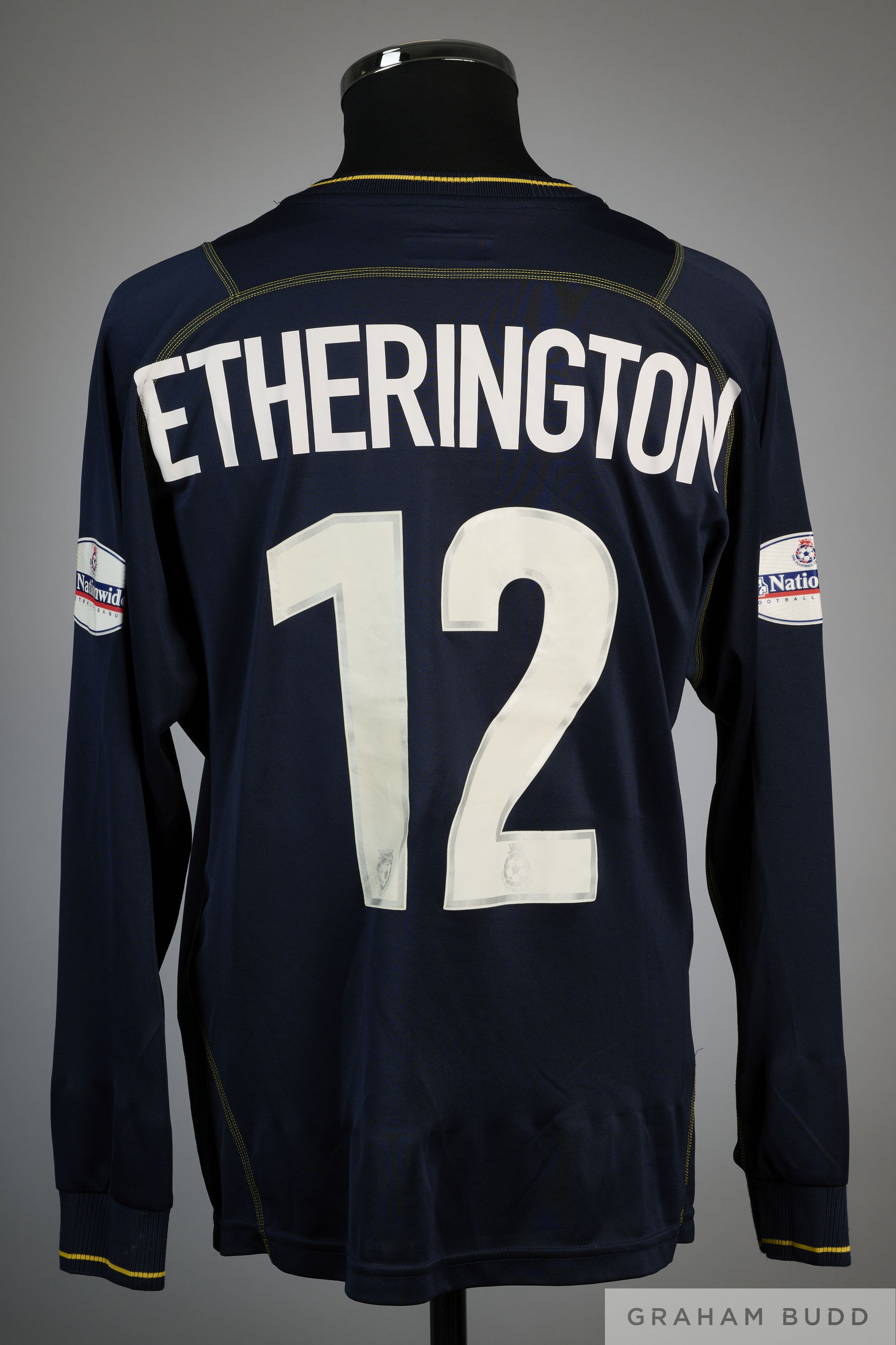 Matthew Etherington blue and yellow No.12 West Ham United long-sleeved shirt - Image 2 of 2