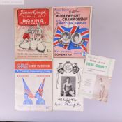 Collection of approximately thirty boxing programmes from the 1940s and later