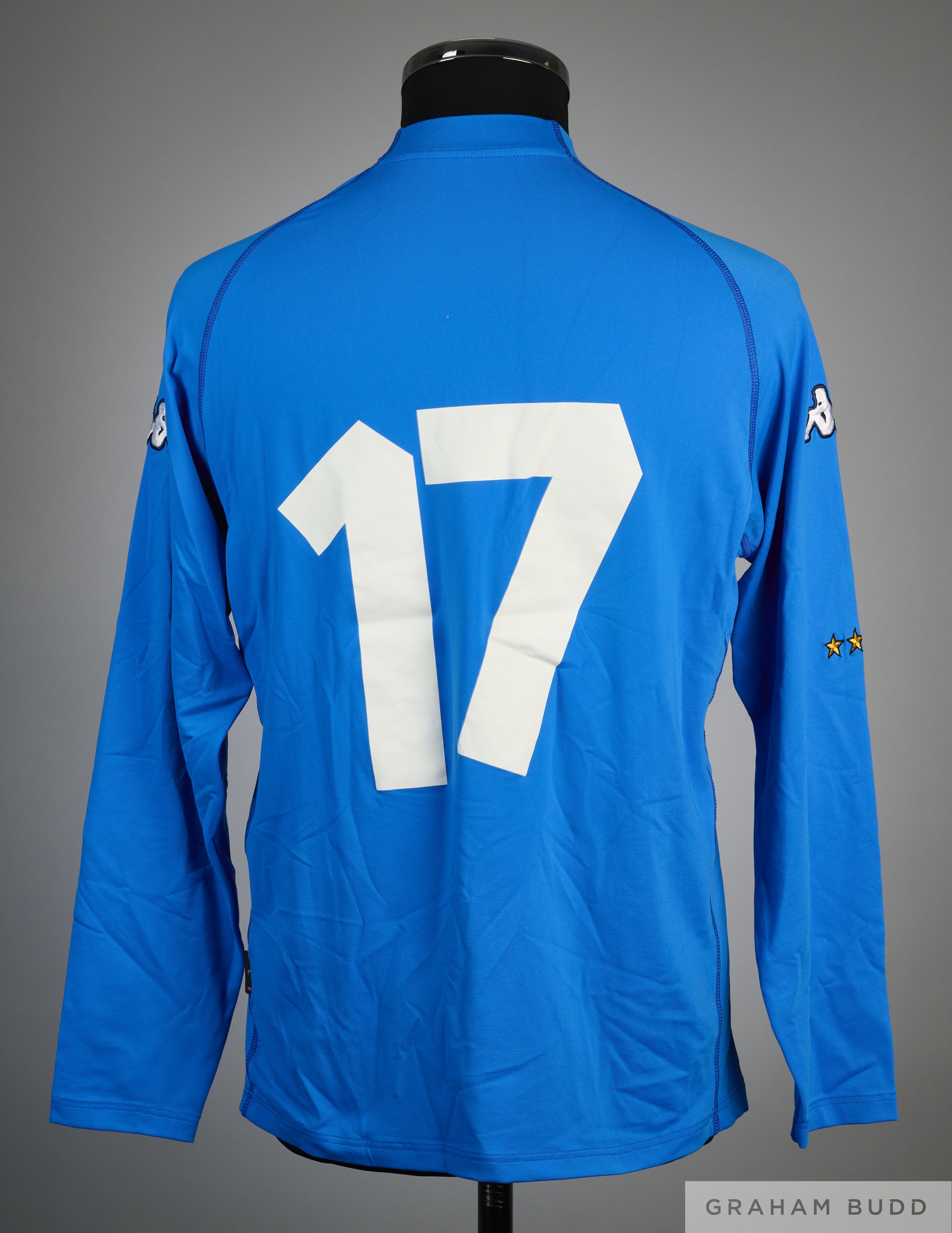 Damiano Tommasi blue No.17 Italy v. Argentina long-sleeved shirt, 2001 - Image 2 of 2