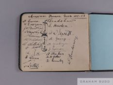 An autograph album containing a page of Arsenal FC 1922-23 autographs
