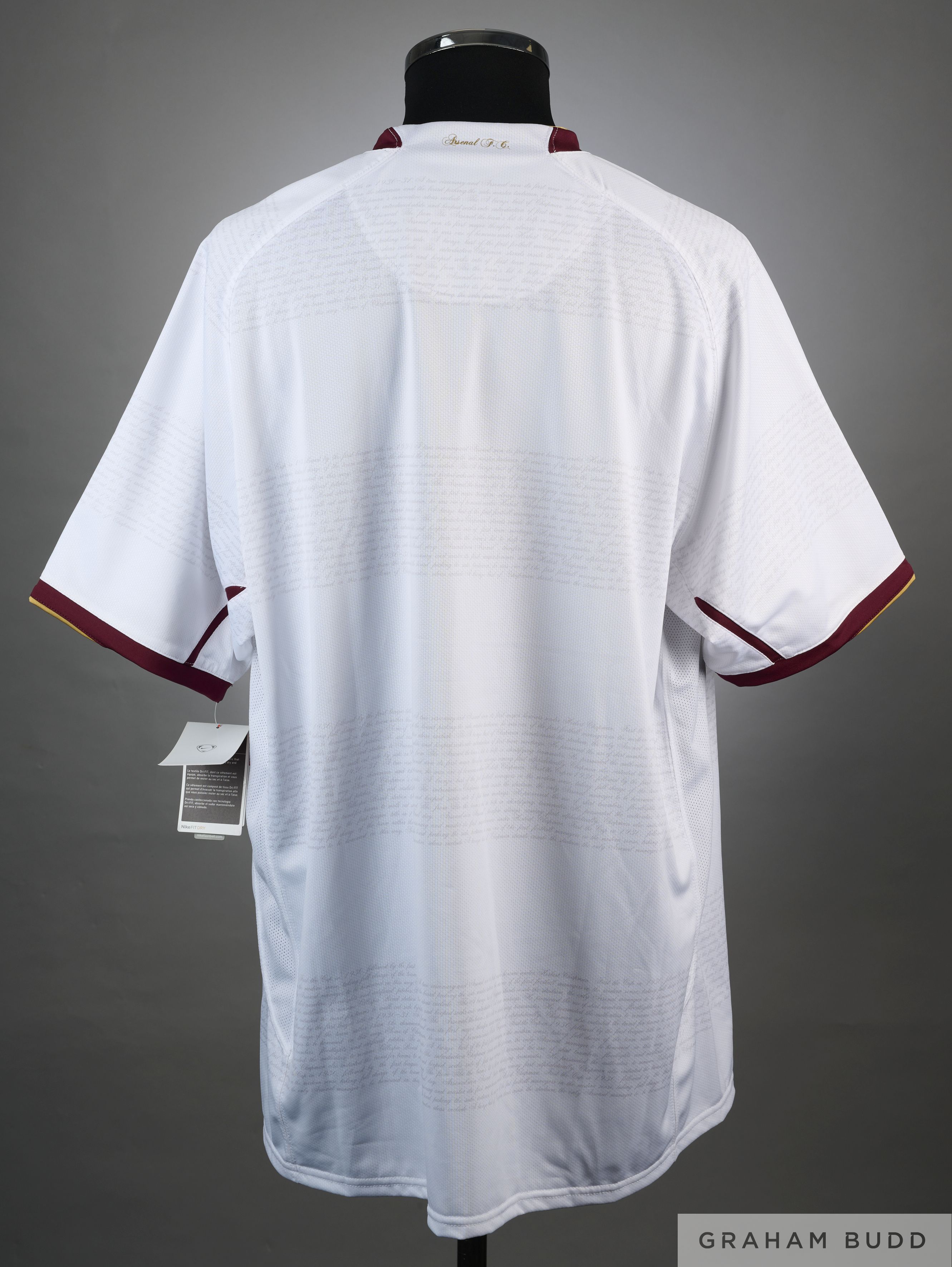 Arsenal white and redcurrant replica autographed shirt, 2007-08 - Image 2 of 2