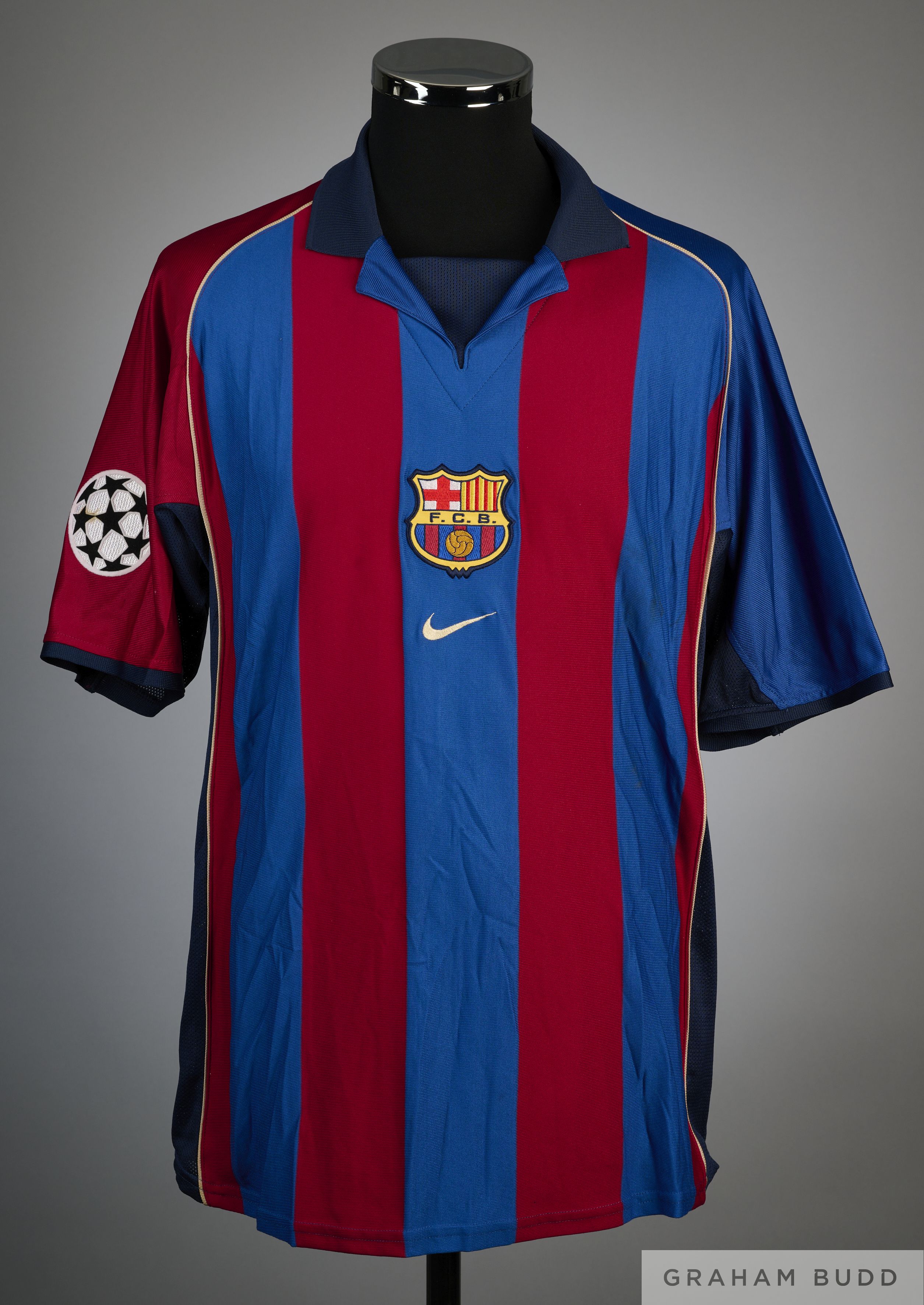 Sergi garnet and blue No.12 Barcelona Champions League short-sleeved shirt