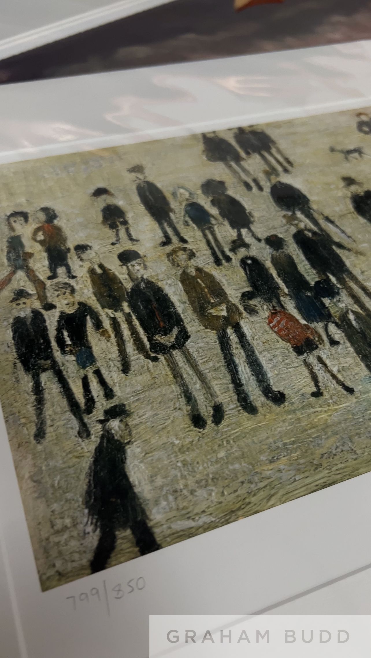 Laurence Stephen Lowry RBA RA 'Crowd around a cricket sight board', 1991 - Image 2 of 2