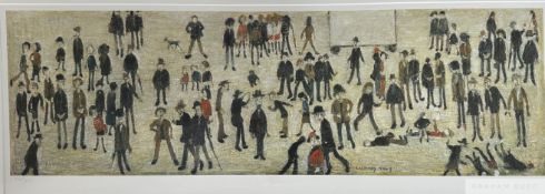 Laurence Stephen Lowry RBA RA 'Crowd around a cricket sight board', 1991