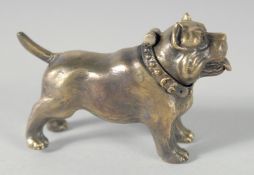 A BRASS AMERICAN BULLDOG VESTA, 6 cm.