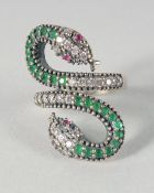 A SILVER SNAKE RING