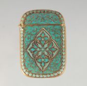 AN ENAMEL VESTA CASE, 4cm.