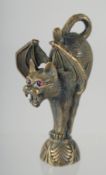 A GOTHIC CAT AND BAT SEAL, 6 cm.