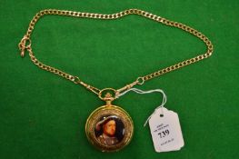 A decorative Henry VIII watch on chain.