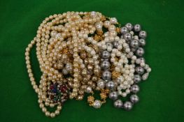 Decorative pearl necklaces.