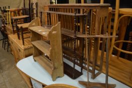 Four wooden shelves.