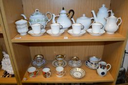 A quantity of 19th century and later gilt decorated cups, saucers etc.