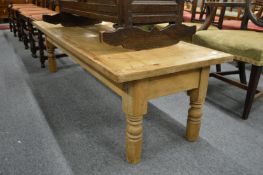 A Victorian pine coffee table.