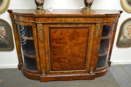 Edwards and Roberts, a good Victorian walnut credenza with inlaid and ormolu mounts, the door