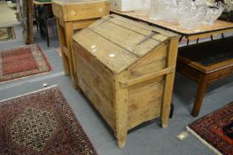 A 19th century pine grain bin.