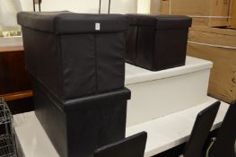 Four leather cloth storage boxes.