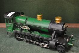 Two model steam trains.