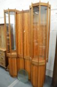 A highly unusual bespoke walnut and satinwood display cabinet made by Adrian Jones dated March 1996,