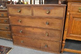 A George III mahogany chest of drawers (lacking feet).