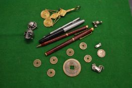 Decorative jewellery, pens, coins etc.