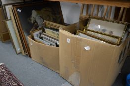 A large quantity of paintings and prints.
