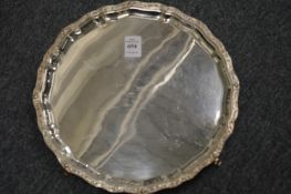 A silver salver.
