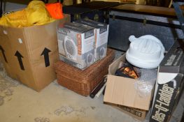 Household miscellaneous to include a winter coat, fishing waders and similar items.