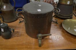 A copper lidded hot water urn.
