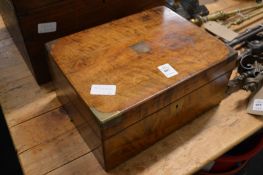 A brass bound mahogany writing slope.