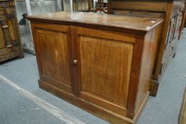 A Victorian mahogany two drawer collector's cabinet.