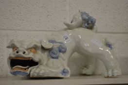 A Chinese pottery lion dog.