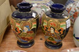 A pair of satsuma vases.