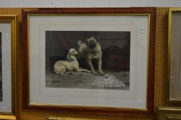 Othello and Desdemona, an amusing colour print depicting dogs.