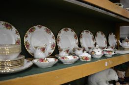 A quantity of Royal Albert Old Country Roses teaware, plates etc.
